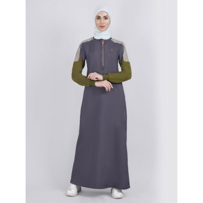 ⁦جلباب سبورت للنساء لون رمادي⁩ - الصورة ⁦11⁩