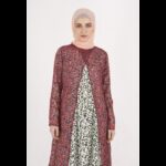 جاكيت بأكمام طويلة شيفون للنساء لون زهري وأزرق