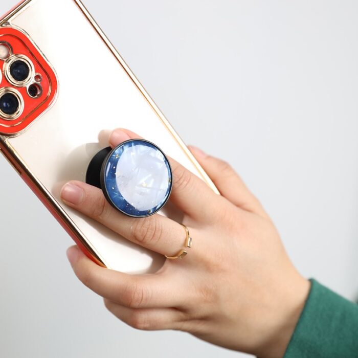 ⁦ستاند مقبض موبايل لاصق من 9 برو لون كحلي⁩ - الصورة ⁦2⁩