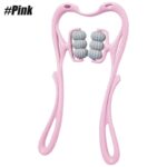 ⁦أداة تدليك الرقبة اليدوي ذات ست كرات دوارة لون زهري - حصريًا في مارت⁩ - الصورة ⁦3⁩