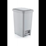 سلة مهملات بلاستيك بدعسة حجم 25 لتر لون رمادي