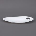 صحن بورسلان بتصميم شبه مستطيل حجم 30×8سم لون أبيض