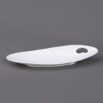 ⁦صحن بورسلان بتصميم شبه مستطيل حجم 30×8سم لون أبيض⁩ - الصورة ⁦4⁩