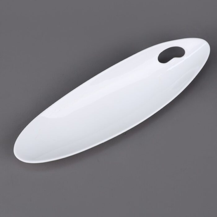 ⁦صحن بورسلان بتصميم شبه مستطيل حجم 30×8سم لون أبيض⁩ - الصورة ⁦7⁩