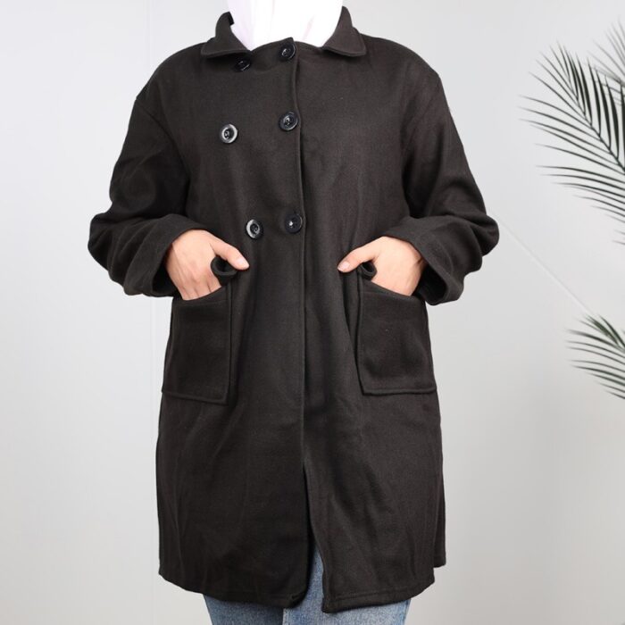 10333325_67dc43565f21b جاكيت شتوي جوخ للنساء لون أسود - الصورة 1