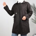 ⁦جاكيت شتوي جوخ للنساء لون أسود⁩ - الصورة ⁦2⁩