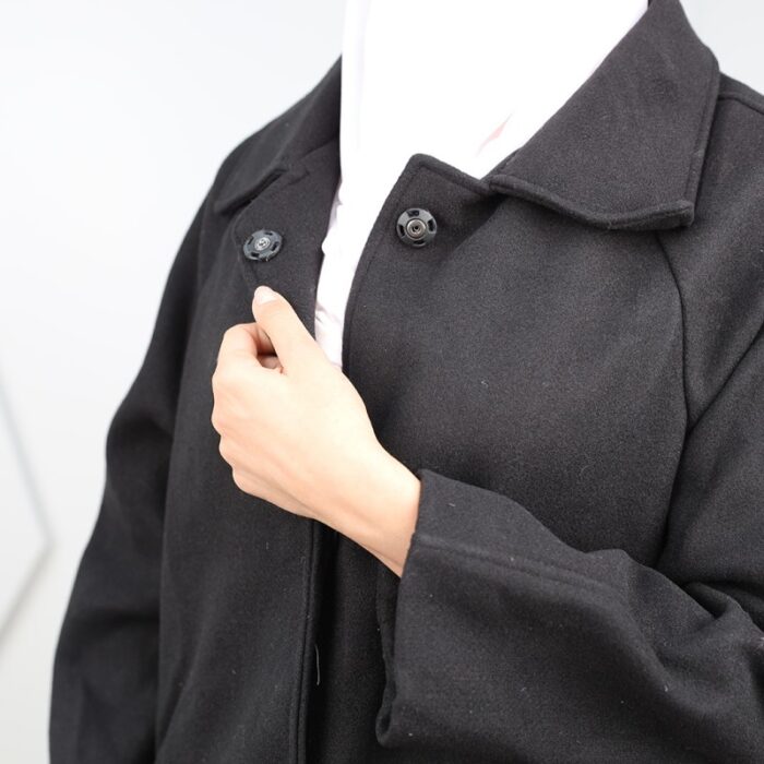 ⁦جاكيت شتوي جوخ طويل للنساء لون أسود⁩ - الصورة ⁦9⁩