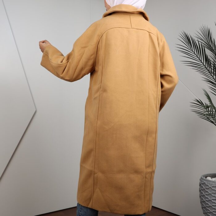 ⁦جاكيت شتوي جوخ للنساء لون بيج غامق⁩ - الصورة ⁦7⁩