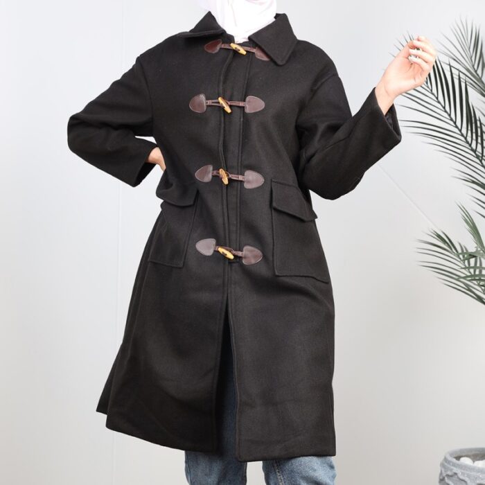 ⁦جاكيت شتوي جوخ  للنساء لون أسود⁩ - الصورة ⁦3⁩