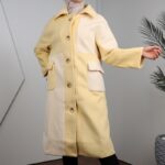 جاكيت شتوي جوخ للنساء لون بيج و أصفر