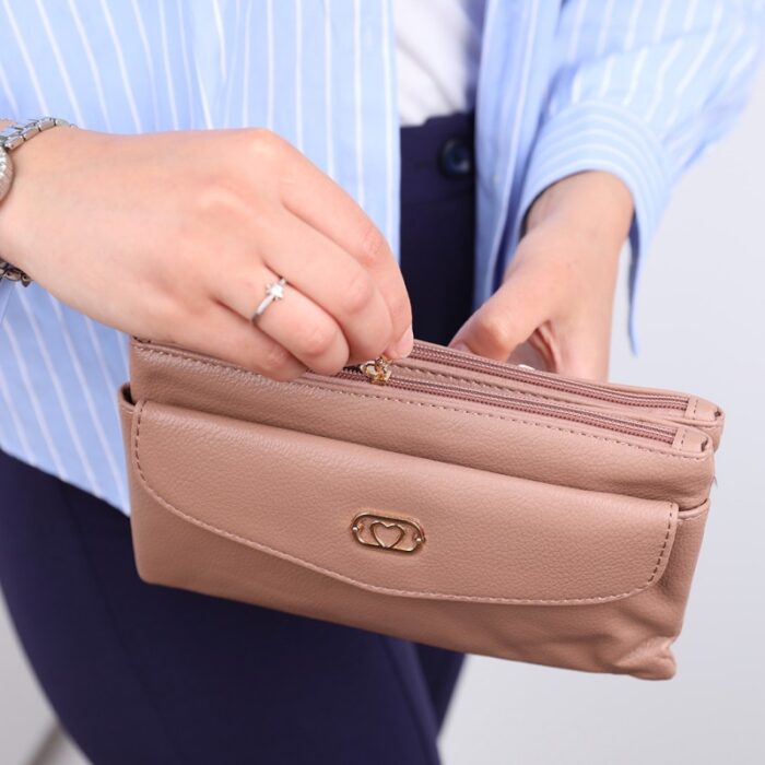 ⁦محفظة ستاتية لون نهدي⁩ - الصورة ⁦8⁩