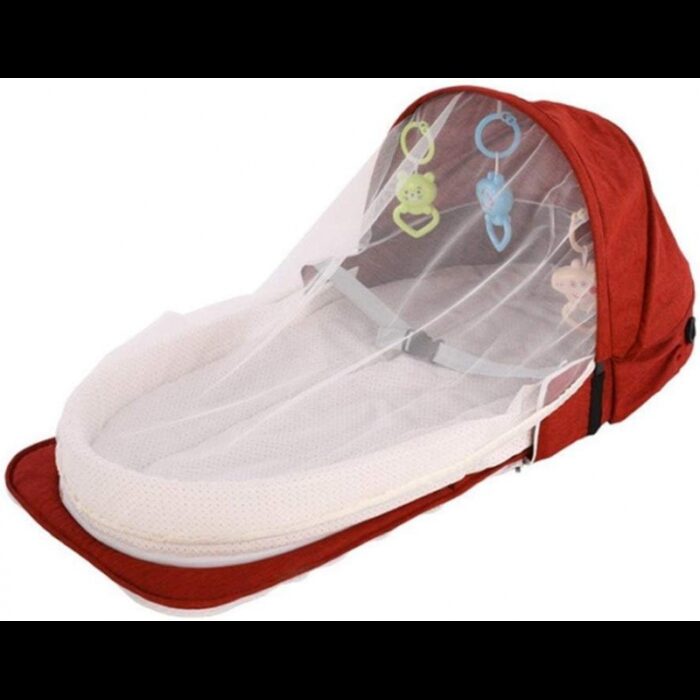 10333374_67dc43bc75353 سرير للأطفال متنقل على شكل كوت لون خمري - الصورة 1