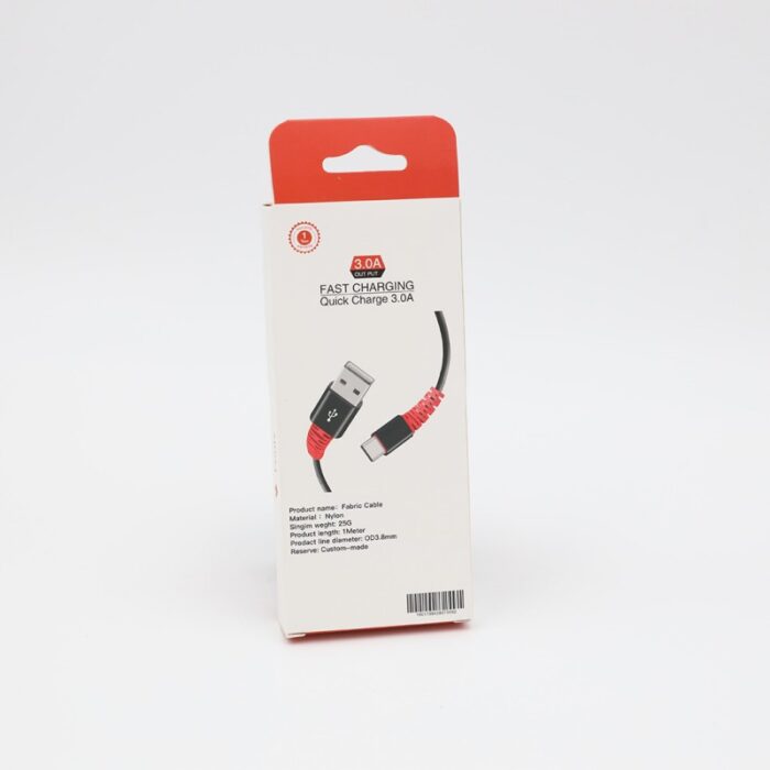 ⁦كابل فابريك تايب سي يو اس بي كابل من فونيكس طول 1 متر- Fonix Type C to USB Fabric Cable 1 m⁩ - الصورة ⁦2⁩