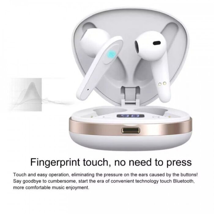 ⁦Truly wireless headphones ecouters veritablement sans fil x19 -سماعة لاسلكية لون أبيض X19⁩ - الصورة ⁦4⁩