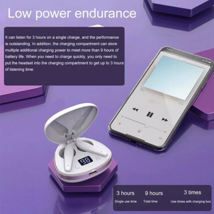 ⁦Truly wireless headphones ecouters veritablement sans fil x19 -سماعة لاسلكية لون أبيض X19⁩ - الصورة ⁦5⁩