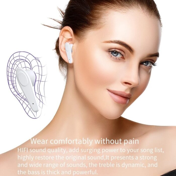 ⁦Truly wireless headphones ecouters veritablement sans fil x19 -سماعة لاسلكية لون أبيض X19⁩ - الصورة ⁦9⁩