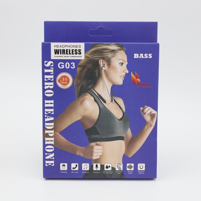 ⁦سماعات رأس لاسلكية من فونيكس لون أسود - Fonix G03 headphones wireless⁩ - الصورة ⁦2⁩