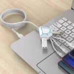 ⁦5in1 multifunctional USB Expansion data line 2.4 A - كابل شاحن 3 منافذ ومدخلين يو اس بي⁩ - الصورة ⁦2⁩
