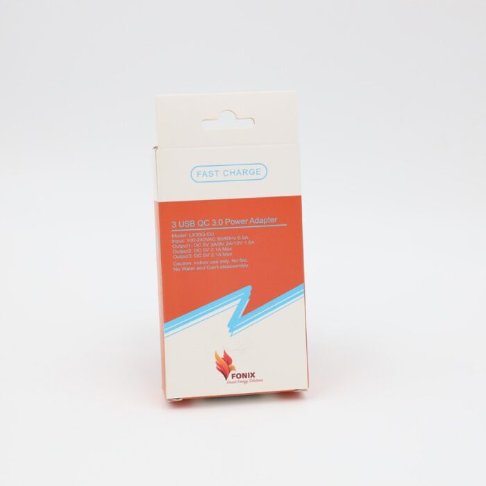 ⁦شاحن فونيكس منفذ يو اس بي لون أسود - Fonix 3USB QC 3.0 Power Adapter⁩ - الصورة ⁦2⁩