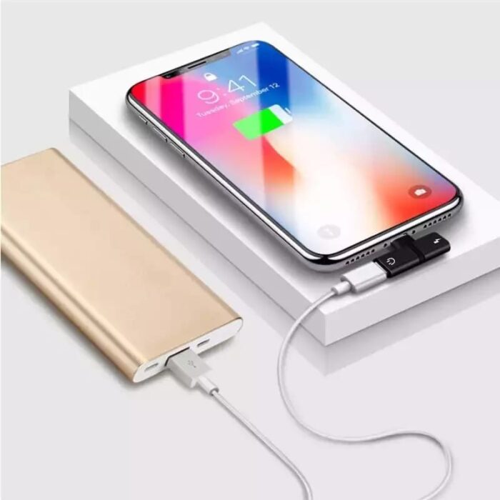 ⁦Lightning splitter design for iphone - تحويلة للايفون من فونيكس مدخلين للشحن والسماعة⁩ - الصورة ⁦2⁩
