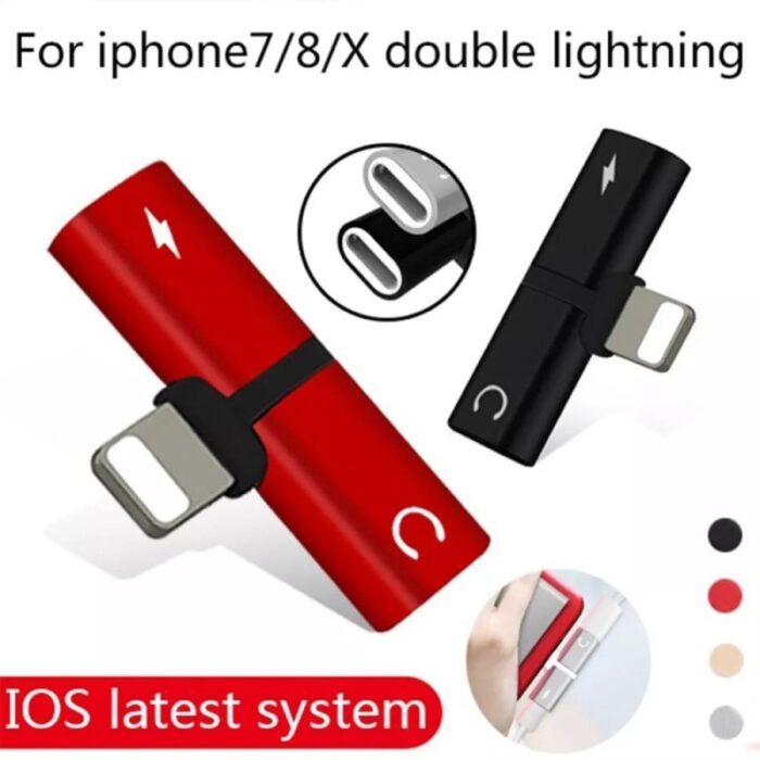 ⁦Lightning splitter design for iphone - تحويلة للايفون من فونيكس مدخلين للشحن والسماعة⁩ - الصورة ⁦3⁩