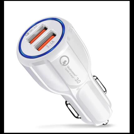 شاحن سيارة 35 واط بمنفذين من فونيكس لون أبيض- Fonix Car Charger QC 3.0 Two Ports