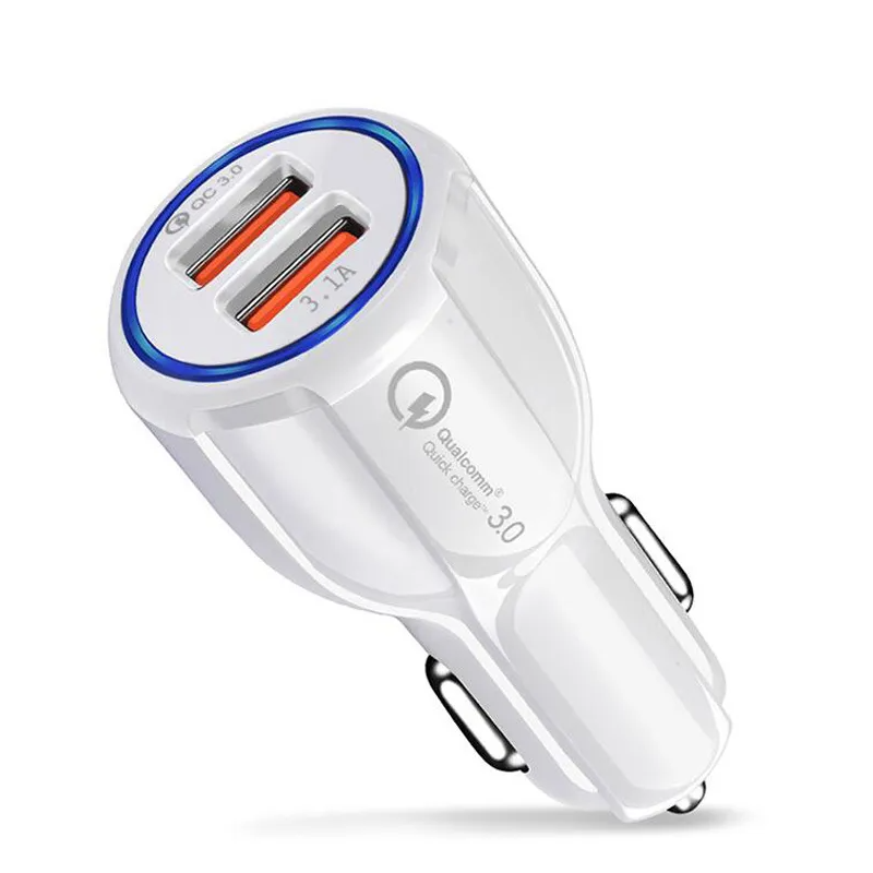 10333472_67dc443cca7bb شاحن سيارة 35 واط بمنفذين من فونيكس لون أبيض- Fonix Car Charger QC 3.0 Two Ports - الصورة 1