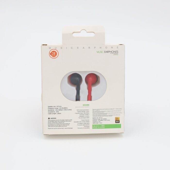 ⁦سماعة أذن سلكية لون أسود وأحمر⁩ - الصورة ⁦2⁩