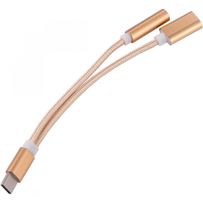 10333495_67dc448e8801a تحويلة من تايب سي إلى مخرج سماعة AUX (JH-036) ولشاحن تايب سي - الصورة 1