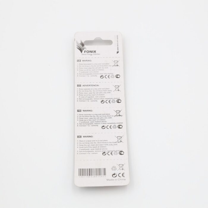 ⁦بطارية خلية من فونيكس AG0 و 1.5 فولت (10 بطاريات في العبوة) - Fonix AG0 & 1.5 V Battery (10 Battery)⁩ - الصورة ⁦2⁩