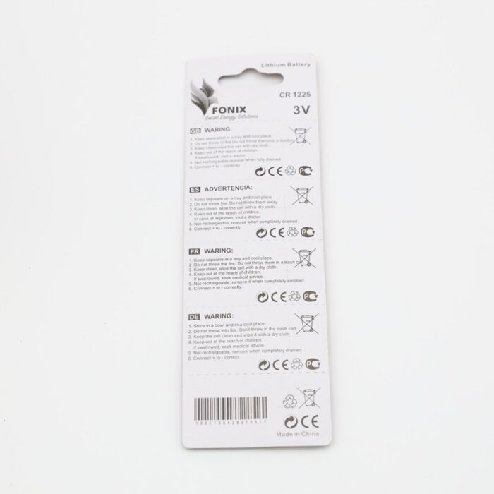 ⁦بطارية خلية من فونيكس CR1225 و 3 فولت (5 بطاريات في العبوة) - Fonix CR1225 & 3 V Lithium Battery (5 Battery)⁩ - الصورة ⁦2⁩