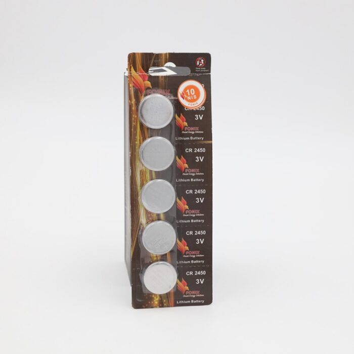 ⁦بطارية خلية من فونيكس CR2450 و 3 فولت (بطارية واحدة في العبوة) - Fonix CR2450 & 3 V Lithium Battery (One Battery)⁩ - الصورة ⁦3⁩