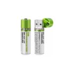 يو اس بي قابلة للشحن على شكل بطارية عدد 2 - (1.2V)USB Rechargeable Batteries 1450mAh