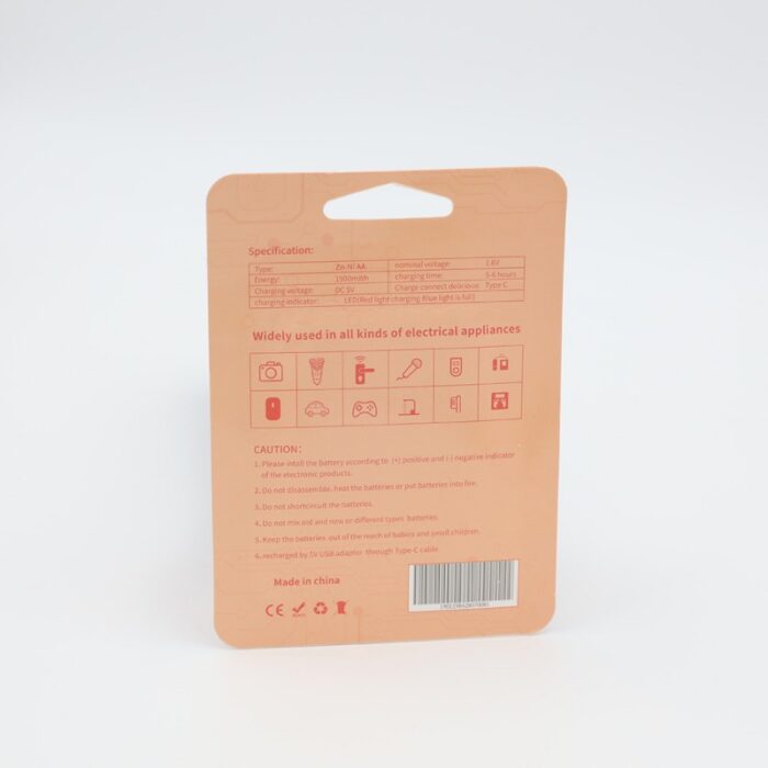 ⁦بطاريات شحن قلم عدد 4 من فونيكس - FONIX AA 1500mWh Usb Rergeable Battery 1.6V (4 Pcs)⁩ - الصورة ⁦2⁩