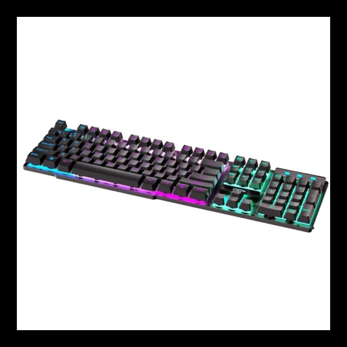 ⁦كيبورد العاب KB09 موكسوم اضاءة LED (مفاتيح كاملة 104) - MOXOM MX-KB09, USB Gaming Keyboard Rainbow BackLight⁩ - الصورة ⁦4⁩