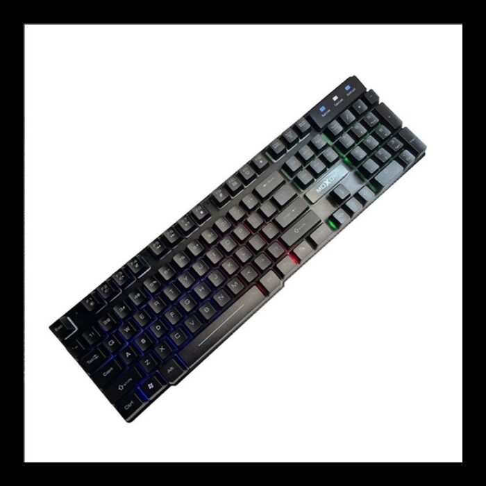⁦كيبورد العاب KB09 موكسوم اضاءة LED (مفاتيح كاملة 104) - MOXOM MX-KB09, USB Gaming Keyboard Rainbow BackLight⁩ - الصورة ⁦5⁩