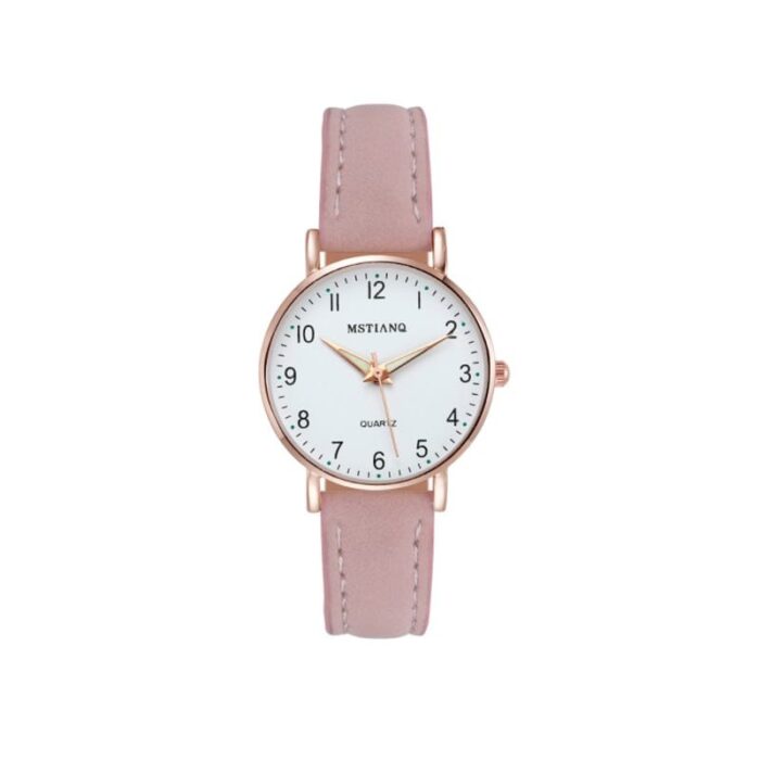 ⁦ساعة يد ناعمة للصبايا- ذات حزام قماش رفيع - لون زهري فاتح⁩ - الصورة ⁦2⁩