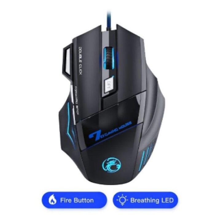 ⁦ماوس سلكي ضوئي للألعاب I MICE Gaming X7 لون أسود مع إضاءة LED بألوان متعددة⁩ - الصورة ⁦2⁩