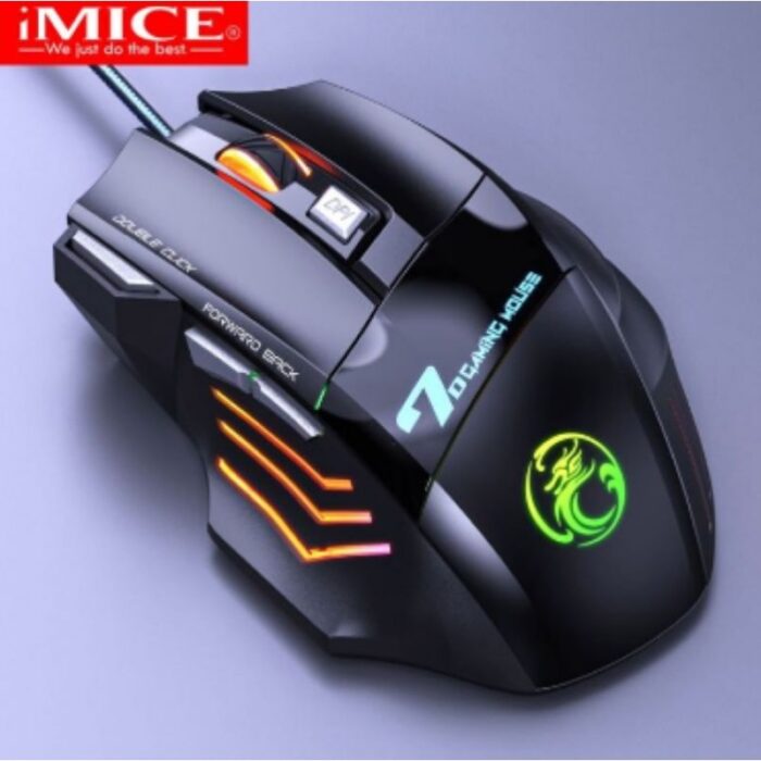 ⁦ماوس سلكي ضوئي للألعاب I MICE Gaming X7 لون أسود مع إضاءة LED بألوان متعددة⁩ - الصورة ⁦4⁩