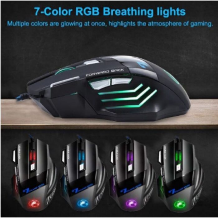 ⁦ماوس سلكي ضوئي للألعاب I MICE Gaming X7 لون أسود مع إضاءة LED بألوان متعددة⁩ - الصورة ⁦6⁩