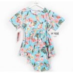 بجامة صيفية بأكمام قصيرة للنساء لون أزرق مورد من Sami Boutique