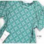 ⁦فستان بيتي بأكمام قصيرة للنساء لون أخضر وأبيض من Sami Boutique⁩ - الصورة ⁦2⁩