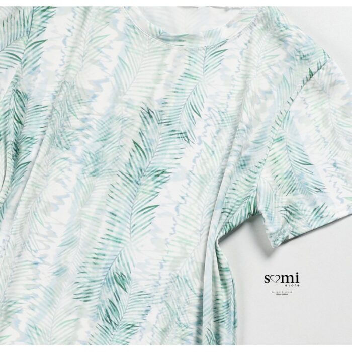 ⁦فستان بيتي بأكمام قصيرة للنساء لون أبيض مشجر من Sami Boutique⁩ - الصورة ⁦2⁩