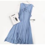 فستان بيتي بأكمام قصيرة للنساء لون أزرق من Sami Boutique