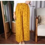 ⁦بنطلون فضفاض مع رباط للنساء لون كموني من Sami Boutique⁩ - الصورة ⁦3⁩