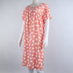 فستان بيتي صيفي للنساء لون برتقالي وأبيض