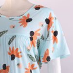 ⁦فستان بيتي صيفي للنساء لون أخضر فاتح بتصميم ورود⁩ - الصورة ⁦3⁩