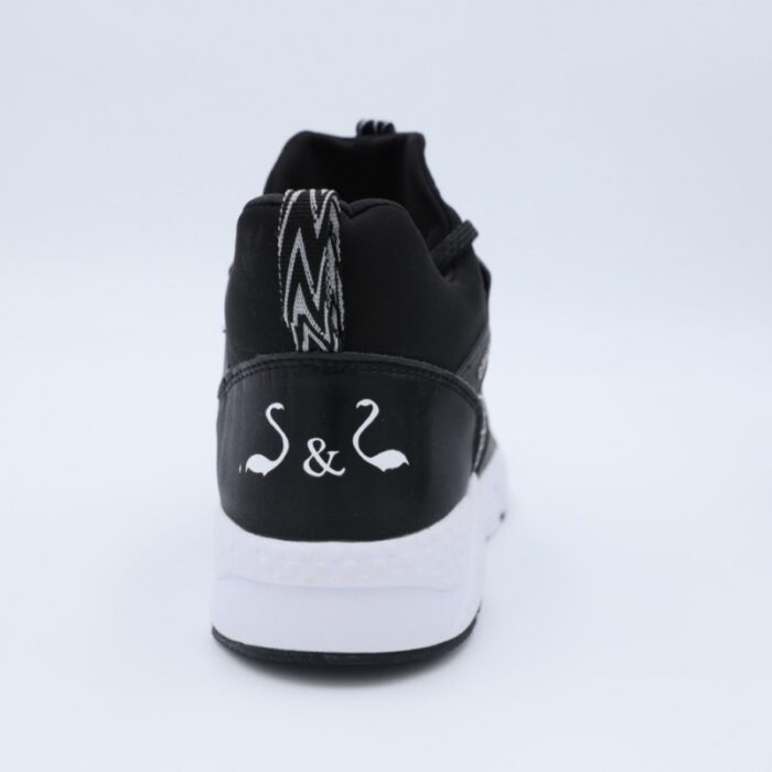 ⁦حذاء سول آند سول بأربطة للرجال لون أسود ونعل أبيض⁩ - الصورة ⁦6⁩