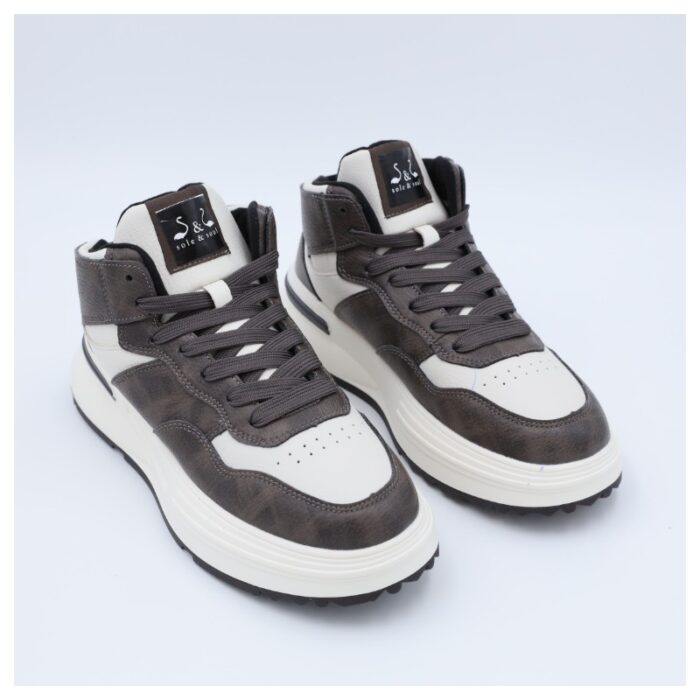 ⁦حذاء سول آند سول بأربطة للرجال لون رمادي وأبيض⁩ - الصورة ⁦2⁩