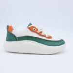 ⁦حذاء سول آند سول بأربطة للنساء لون أبيض وأخضر وبرتقالي⁩ - الصورة ⁦4⁩